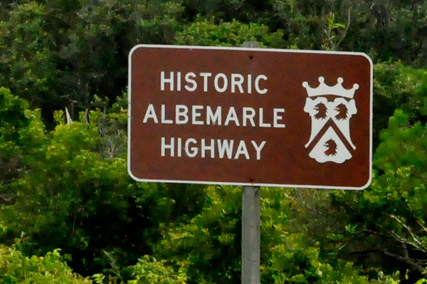 Historic Albemarle Highway sign